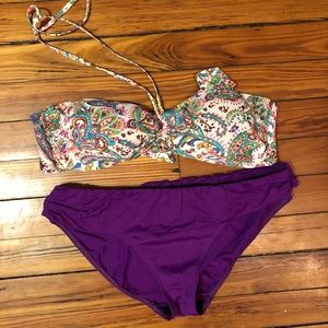 Ralph Lauren Purple Floral Bikini Size 12